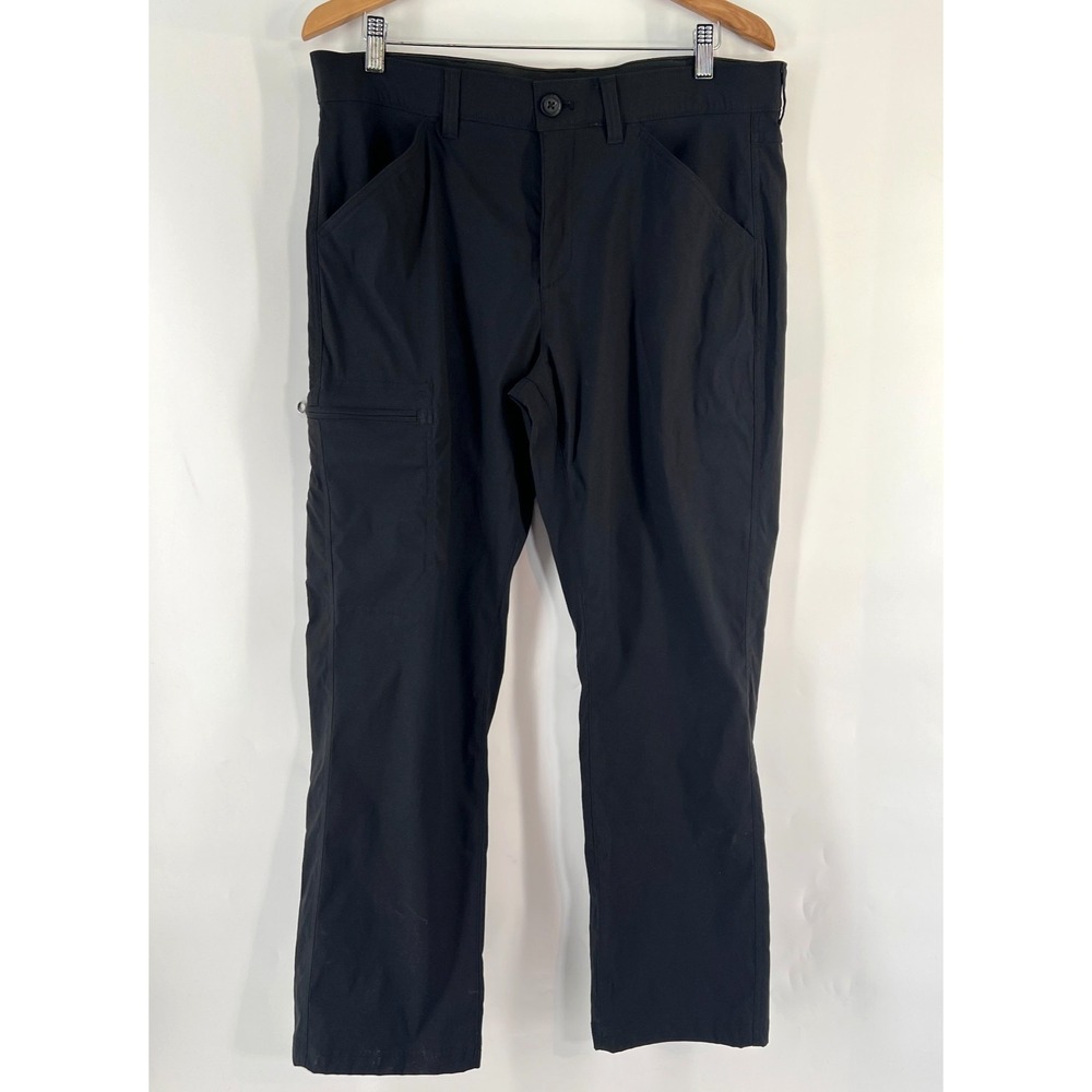 Eddie Bauer Rainier Tech Pants Men FITS 36x29 Black Stretch Hiking Travel Cargo